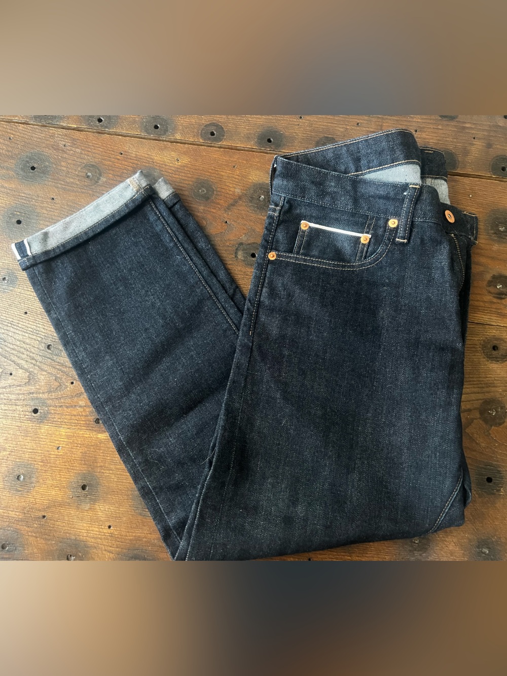 Bonobos Slim Straight Selvedge Jeans in Dark Indigo - 35x28